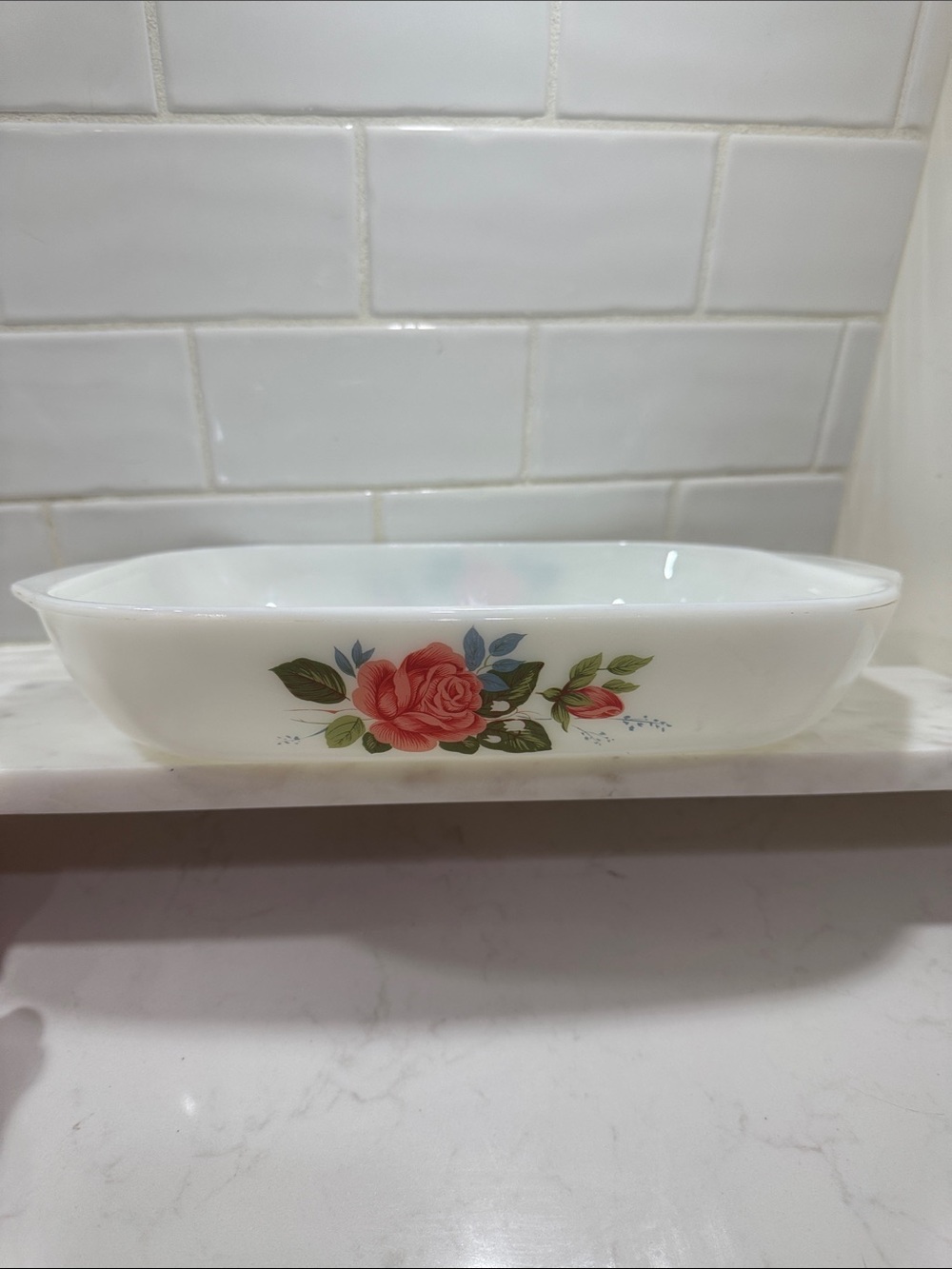 Vintage Pyrex JAJ Cottage Rose Baking / Casserole Dish